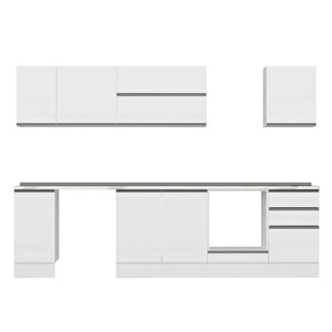 Alvinka 290x210 Cm High Gloss Mutfak Dolabı Beyaz Beyaz M-e80s40s50-2