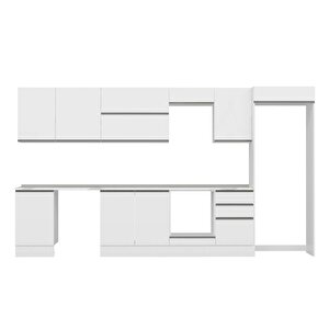 Alvinka 380x222 Cm High Gloss Mdf Mutfak Dolabı Beyaz Beyaz Mb-e80s50s50-2