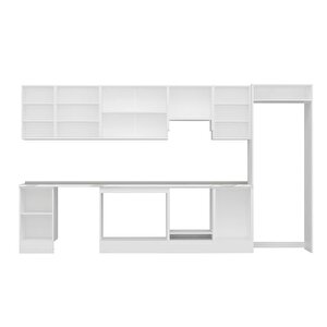 Alvinka 375x222 Cm High Gloss Mdf Mutfak Dolabı Beyaz Beyaz Mb-e80s45s50-1