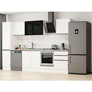 Alvinka 305x210 Cm High Gloss Mutfak Dolabı Beyaz Beyaz Mb-e80b45s60-3 Beyaz