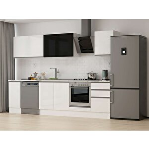 Alvinka 300x210 Cm High Gloss Mdf Mutfak Dolabı Beyaz Beyaz M-e90s40s50-3 Beyaz