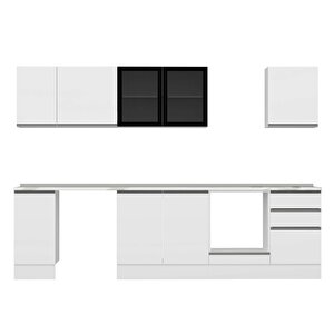 Alvinka 300x210 Cm High Gloss Mdf Mutfak Dolabı Beyaz Beyaz M-e90s40s50-3