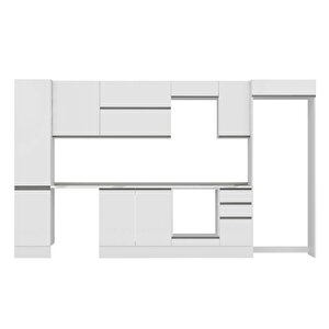 Alvinka 365x222 Cm High Gloss Mdf Mutfak Dolabı Beyaz Beyaz Mbb-e80b45s40-2