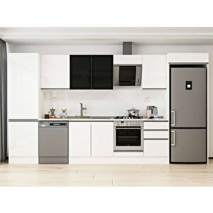 Alvinka 400x222 Cm High Gloss Mutfak Dolabı Beyaz Beyaz Mbb-e90b60s50-3 Beyaz