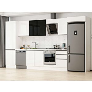 Alvinka 400x222 Cm High Gloss Mutfak Dolabı Beyaz Beyaz Mbb-e90b60s50-3 Beyaz