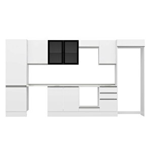 Alvinka 400x222 Cm High Gloss Mutfak Dolabı Beyaz Beyaz Mbb-e90b60s50-3