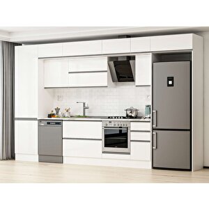 Alvinka 390x240 Cm High Gloss Mutfak Dolabı Beyaz Beyaz Mbb-e90b60s40-2 Beyaz