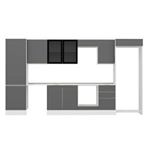 Alvinka 400x222 Cm High Gloss Mutfak Dolabı Beyaz Antrasıt Mbb-e90b60s50-3