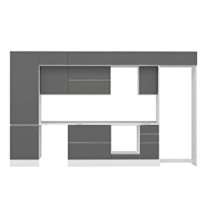 Alvinka 390x240 Cm High Gloss Mutfak Dolabı Beyaz Antrasıt Mbb-e90b60s40-2