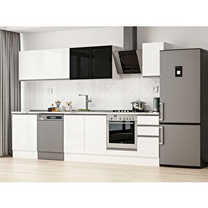 Alvinka 300x210 Cm High Gloss Mutfak Dolabı Beyaz Beyaz M-e80s60s40-3 Beyaz