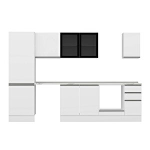 Alvinka 300x210 Cm High Gloss Mutfak Dolabı Beyaz Beyaz M-e80s60s40-3