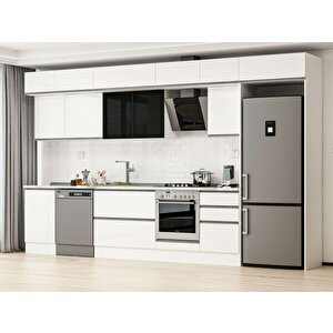 Alvinka 390x240 Cm High Gloss Mutfak Dolabı Beyaz Beyaz Mb-e90s50s50-3 Beyaz