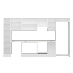 Alvinka 365x222 Cm High Gloss Mutfak Dolabı Beyaz Beyaz Mbb-e80b40s45-1