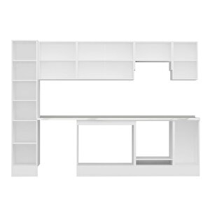 Alvinka 290x210 Cm High Gloss Mutfak Dolabı Beyaz Beyaz Mb-e90b40s40-1