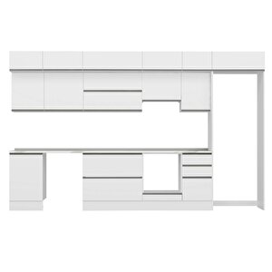 Alvinka 385x240 Cm High Gloss Mutfak Dolabı Beyaz Beyaz Mb-e90s50s45-1