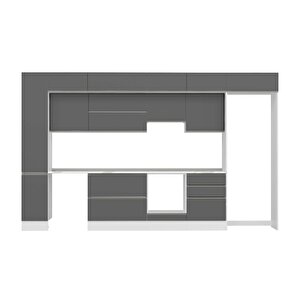 Alvinka 390x240 Cm High Gloss Mutfak Dolabı Beyaz Beyaz Mbb-e90b40s60-1