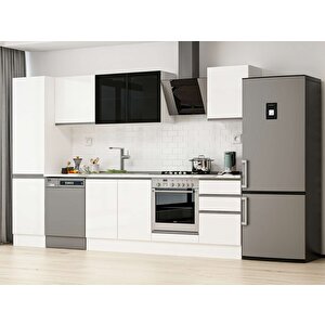 Alvinka 300x210 Cm High Gloss Mutfak Dolabı Beyaz Beyaz Mb-e80b50s50-3 Beyaz