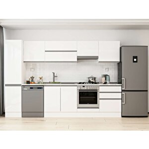 Alvinka 315x210 Cm High Gloss Mdf Mutfak Dolabı Beyaz Beyaz Mb-e90b45s60-1 Beyaz