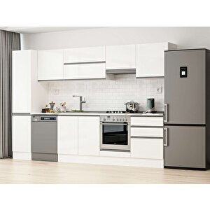 Alvinka 315x210 Cm High Gloss Mdf Mutfak Dolabı Beyaz Beyaz Mb-e90b45s60-1 Beyaz