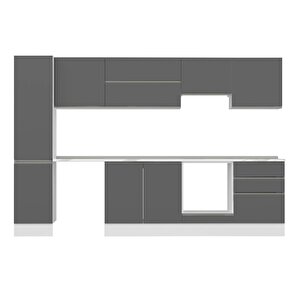 Alvinka 315x210 Cm High Gloss Mdf Mutfak Dolabı Beyaz Beyaz Mb-e90b45s60-1