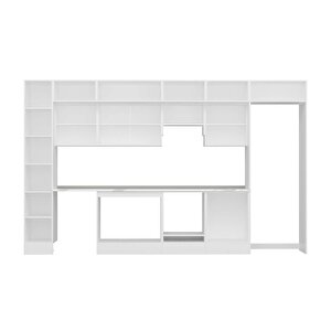 Alvinka 390x240 Cm High Gloss Mutfak Dolabı Beyaz Antrasıt Mbb-e90b40s60-1