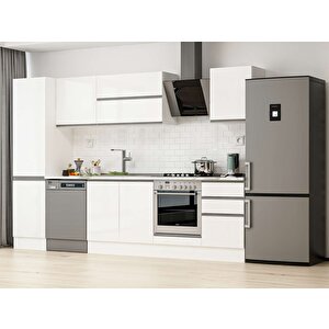 Alvinka 310x210 Cm High Gloss Mutfak Dolabı Beyaz Beyaz Mb-e90b50s50-2 Beyaz