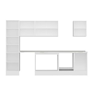 Alvinka 310x210 Cm High Gloss Mutfak Dolabı Beyaz Beyaz Mb-e90b50s50-2