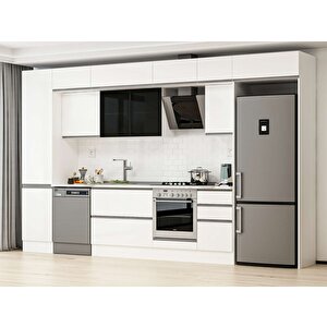 Alvinka 375x240 Cm High Gloss Mdf Mutfak Dolabı Beyaz Beyaz Mbb-e80b50s45-3 Beyaz