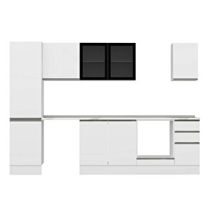 Alvinka 290x210 Cm High Gloss Mutfak Dolabı Beyaz Beyaz Mb-e80b50s40-3