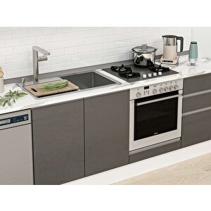 Alvinka 385x222 Cm High Gloss Mdf Mutfak Dolabı Beyaz Antrasıt Mbb-e80b45s60-1 Antrasit