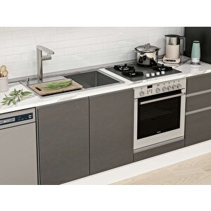 Alvinka 290x210 Cm High Gloss Mutfak Dolabı Beyaz Antrasıt Mb-e80b50s40-3 Antrasit