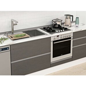 380x240 Cm High Gloss Mutfak Dolabı Beyaz Antrasıt Mbb-e80b40s60-1 Antrasit