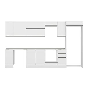 Alvinka 370x222 Cm High Gloss Mutfak Dolabı Beyaz Beyaz Mb-e90s40s40-2