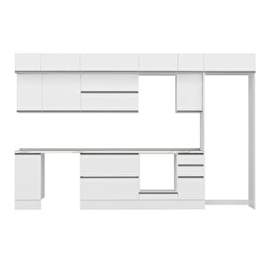 Alvinka 370x240 Cm High Gloss Mutfak Dolabı Beyaz Beyaz Mb-e90s40s40-2