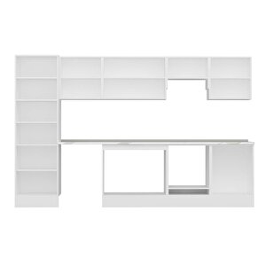 Alvinka 330x210 Cm High Gloss Mutfak Dolabı Beyaz Antrasıt Mb-e90b60s60-1