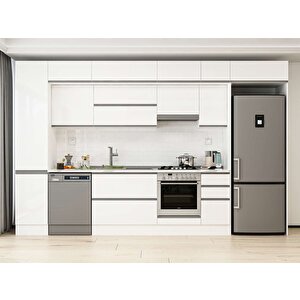 Alvinka 365x240 Cm High Gloss Mdf Mutfak Dolabı Beyaz Beyaz Mbb-e80b45s40-1 Beyaz