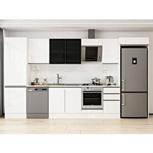 Alvinka 385x222 Cm High Gloss Mutfak Dolabı Beyaz Beyaz Mbb-e80b60s45-3 Beyaz