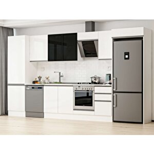 Alvinka 385x222 Cm High Gloss Mutfak Dolabı Beyaz Beyaz Mbb-e80b60s45-3 Beyaz