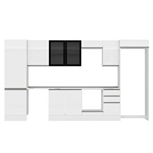 Alvinka 385x222 Cm High Gloss Mutfak Dolabı Beyaz Beyaz Mbb-e80b60s45-3