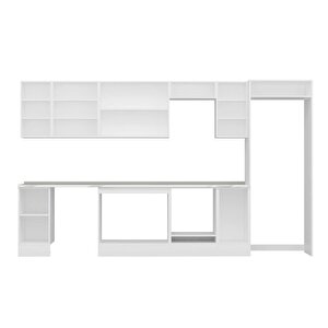Alvinka 370x222 Cm High Gloss Mutfak Dolabı Beyaz Antrasıt Mb-e90s40s40-2