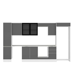 Alvinka 370x222 Cm High Gloss Mdf Mutfak Dolabı Beyaz Antrasıt Mbb-e80b45s45-3