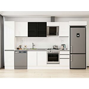 Alvinka 370x222 Cm High Gloss Mdf Mutfak Dolabı Beyaz Beyaz Mbb-e80b45s45-3 Beyaz