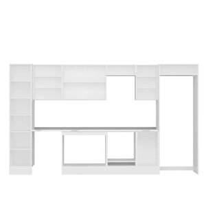 Alvinka 370x222 Cm High Gloss Mdf Mutfak Dolabı Beyaz Beyaz Mbb-e80b45s45-3