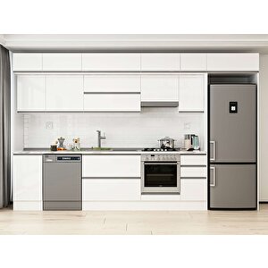 Alvinka 365x240 Cm High Gloss Mdf Mutfak Dolabı Beyaz Beyaz Mb-e80s45s40-1 Beyaz