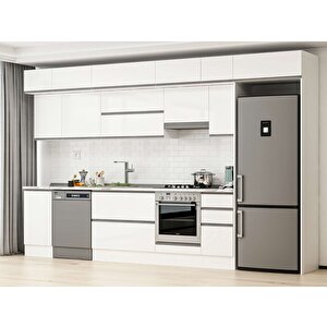 Alvinka 365x240 Cm High Gloss Mdf Mutfak Dolabı Beyaz Beyaz Mb-e80s45s40-1 Beyaz