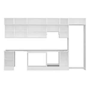 Alvinka 365x240 Cm High Gloss Mdf Mutfak Dolabı Beyaz Beyaz Mb-e80s45s40-1