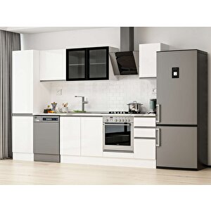 Alvinka 300x210 Cm High Gloss Mutfak Dolabı Beyaz Beyaz Mb-e90b50s40-3 Beyaz