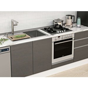 Alvinka 290x210 Cm High Gloss Mutfak Dolabı Beyaz Antrasıt Mb-e80b40s50-1 Antrasit