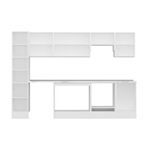 Alvinka 290x210 Cm High Gloss Mutfak Dolabı Beyaz Antrasıt Mb-e80b40s50-1