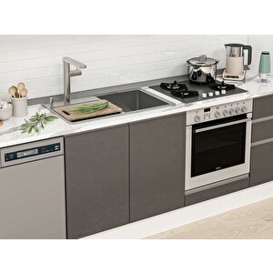 Alvinka 385x222 Cm High Gloss Mutfak Dolabı Beyaz Antrasıt Mbb-e80b60s45-3 Antrasit